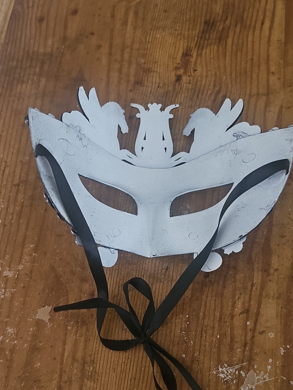Halloween Mask-Black-Silver & Rhinestones - Picture 4 of 5
